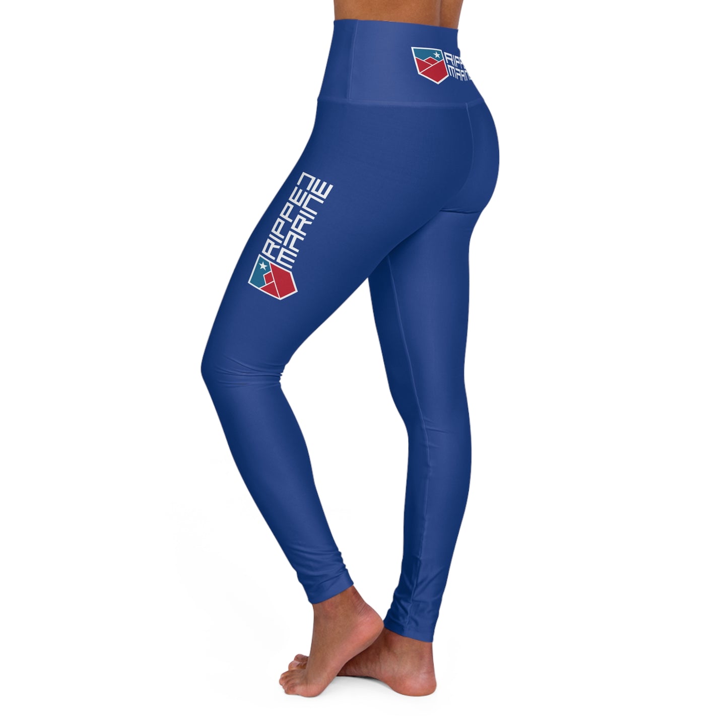 Women's High-Waisted Leggings - Blue