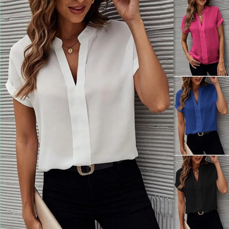 Women's Short V-neck Shirt Summer, Casual Shirt