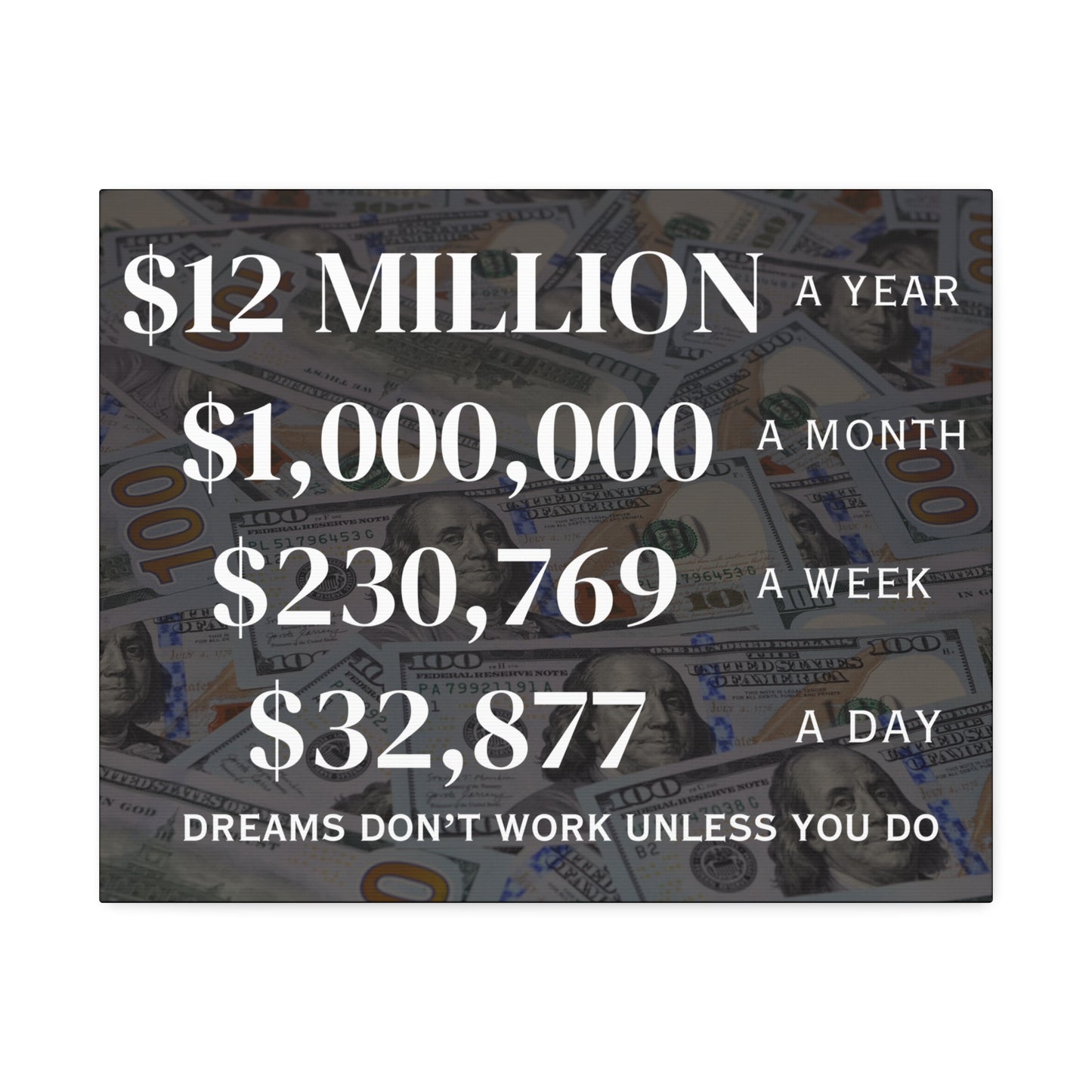 $12 Million A Year Wall Canvas