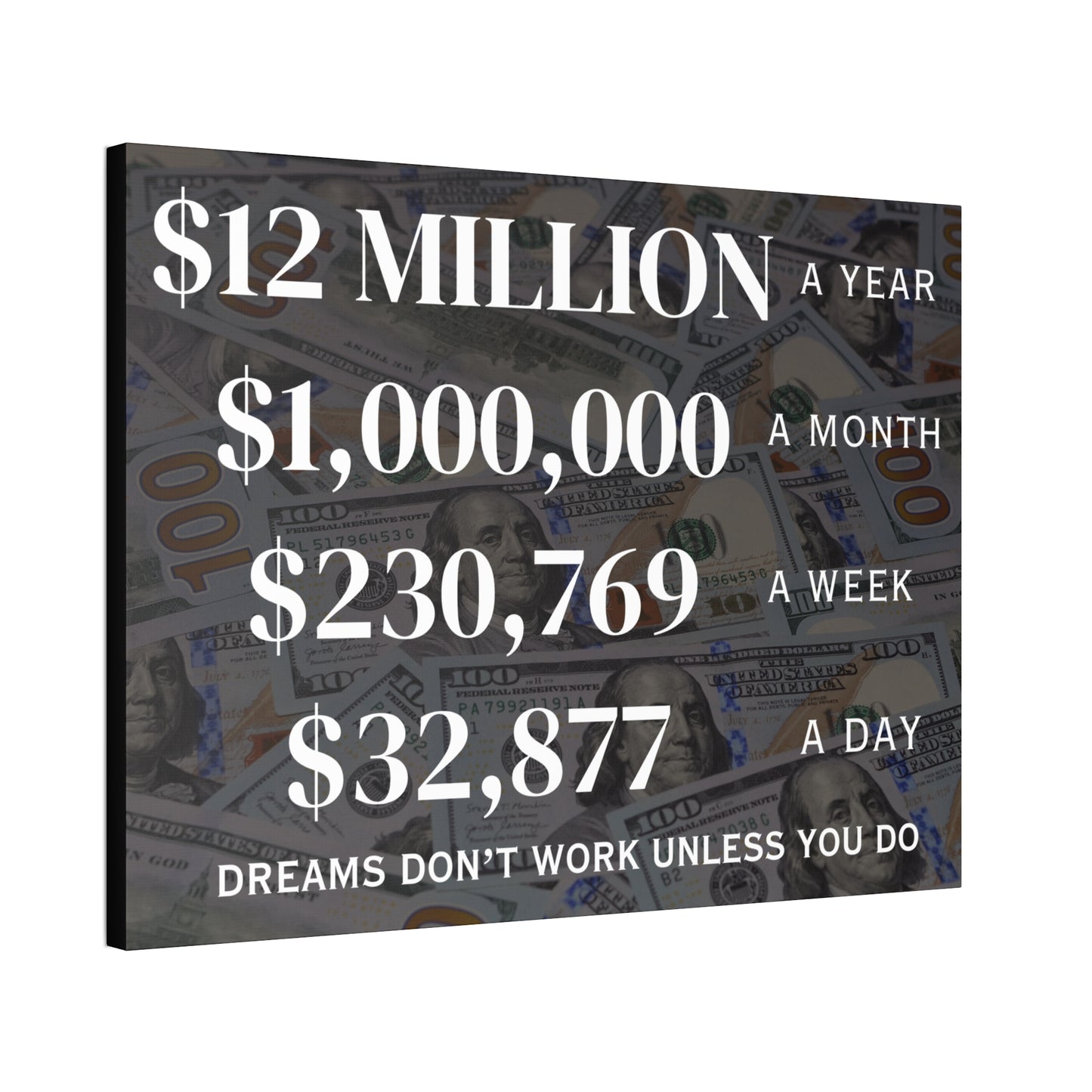 $12 Million A Year Wall Canvas