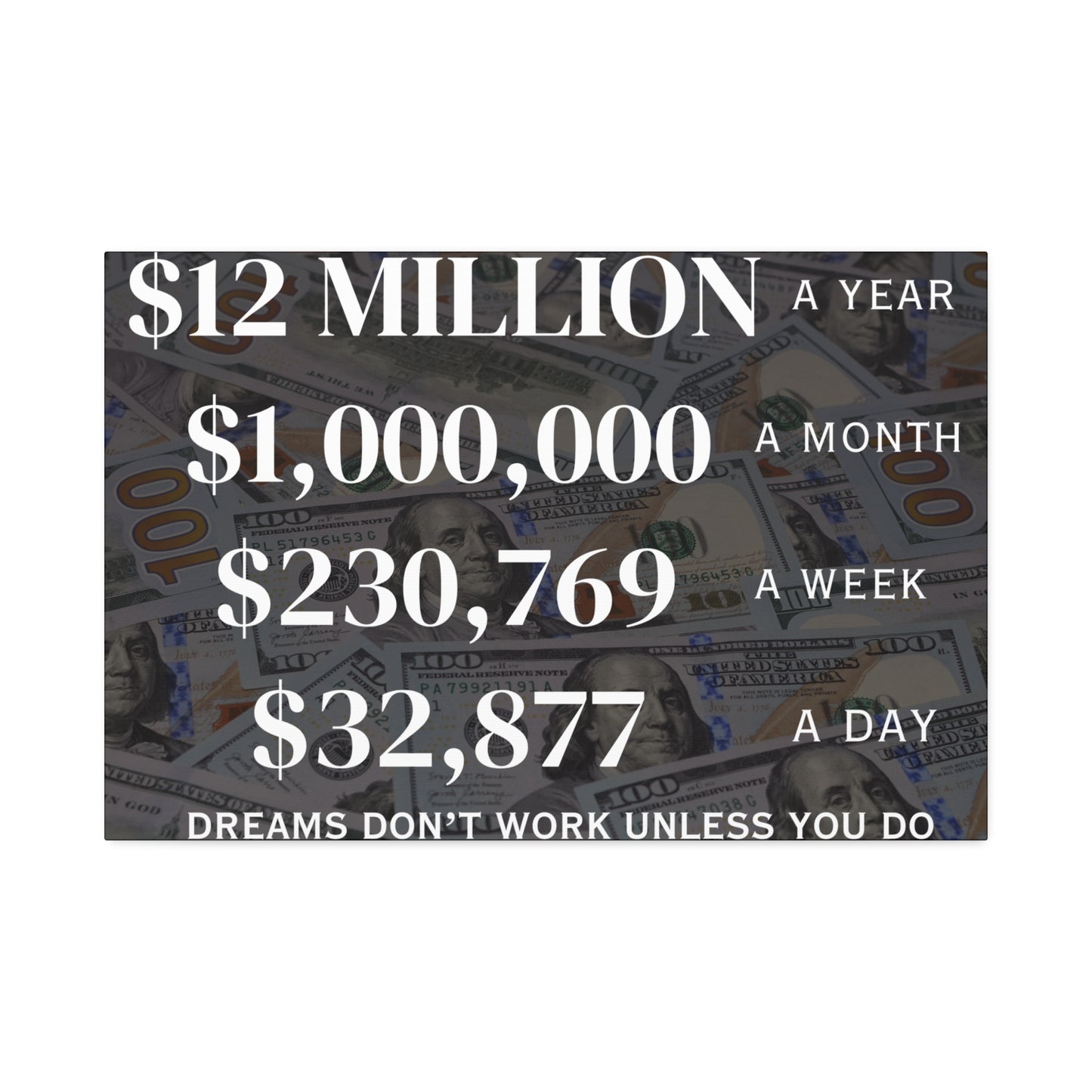 $12 Million A Year Wall Canvas