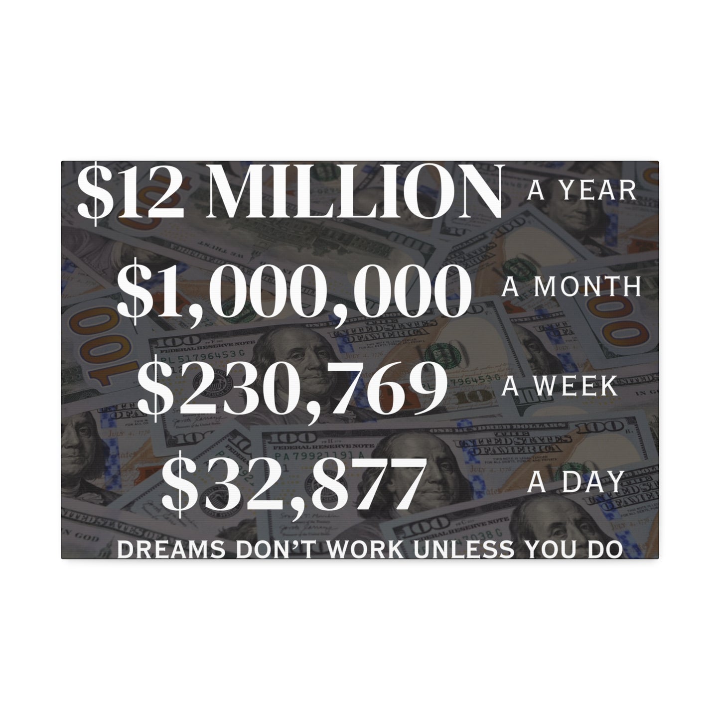 $12 Million A Year Wall Canvas