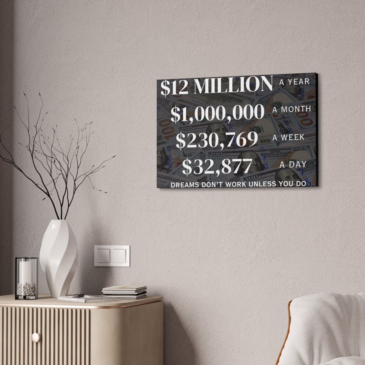 $12 Million A Year Wall Canvas