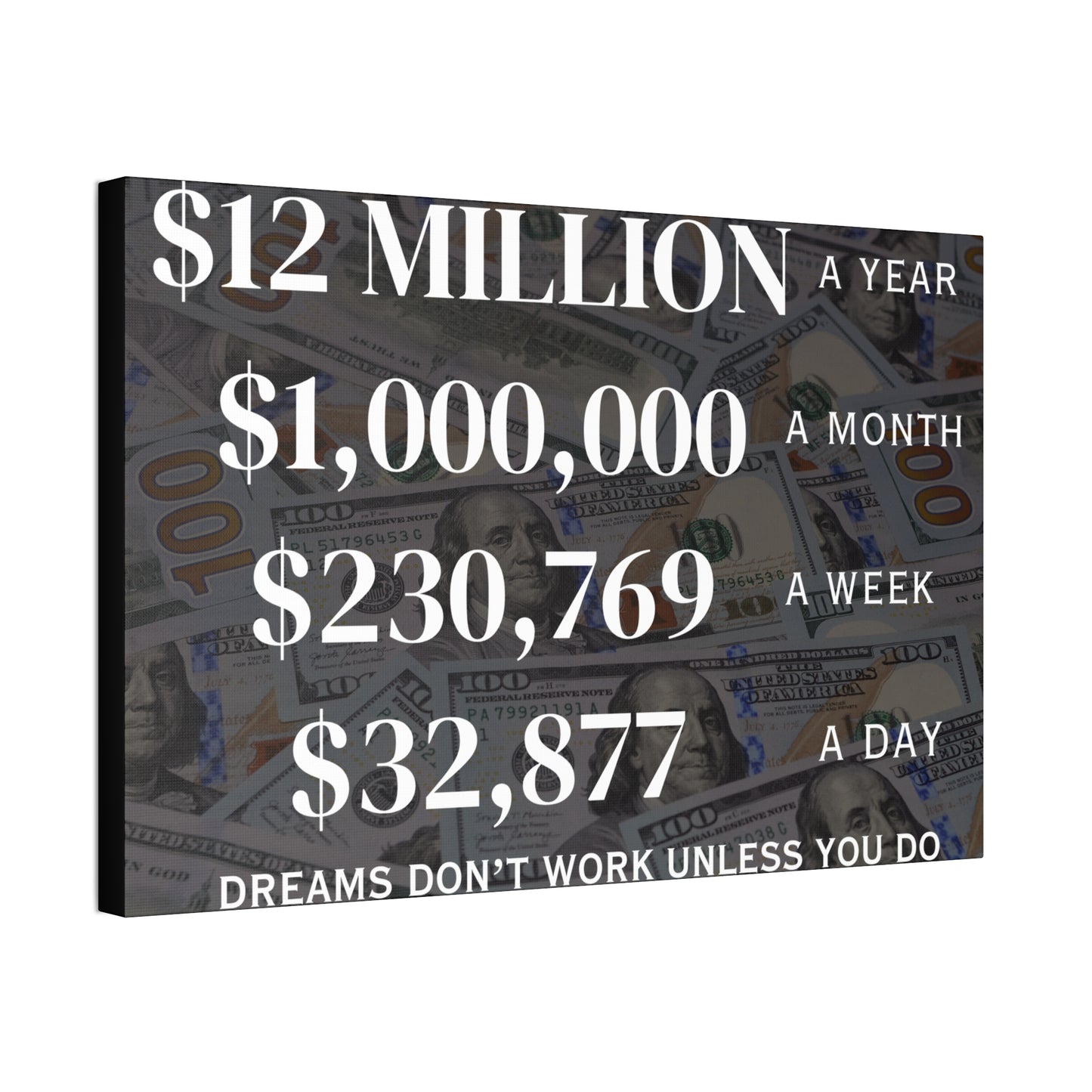 $12 Million A Year Wall Canvas