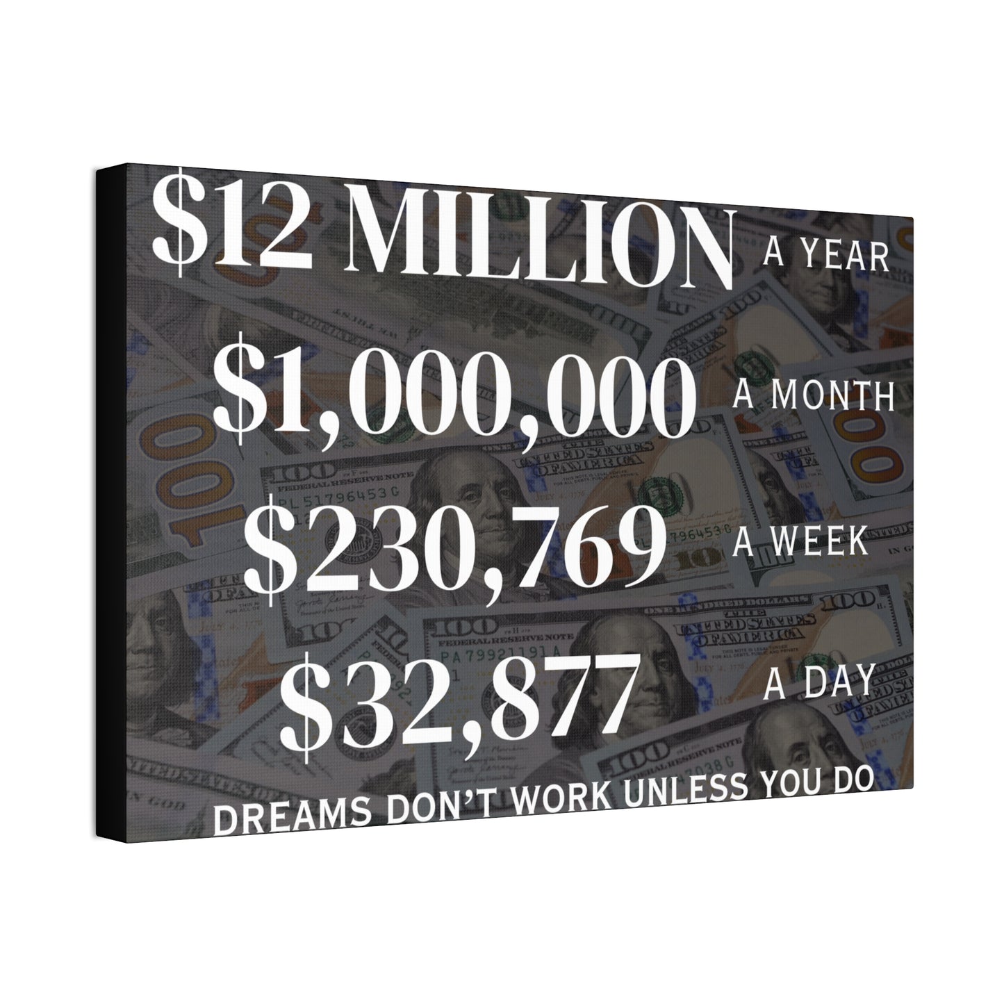 $12 Million A Year Wall Canvas