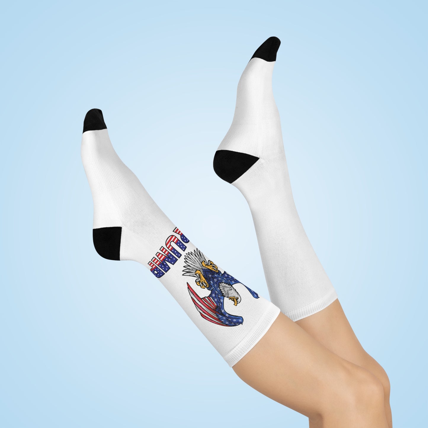 Patriot Crew Socks – A Bold Tribute to TRUMP - White