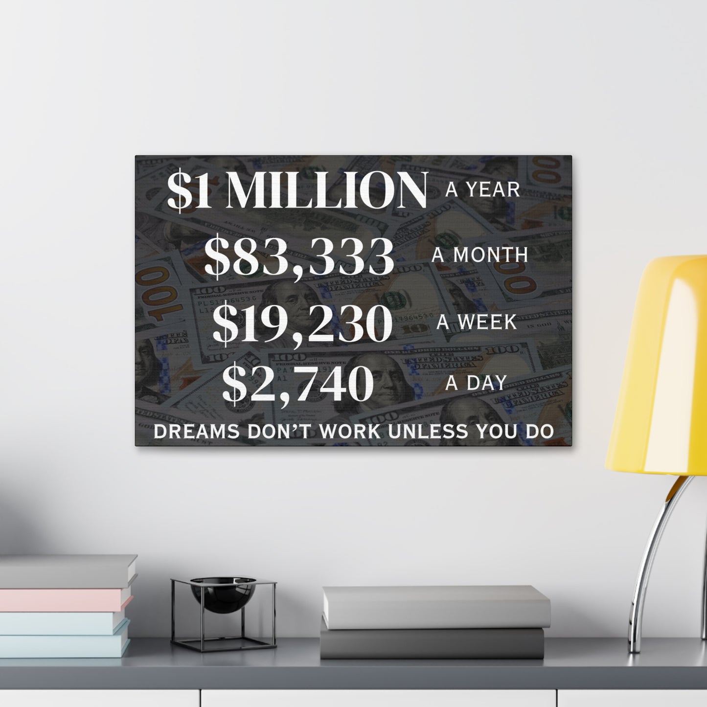 $1 Million Dollars A Year Wall Canvas