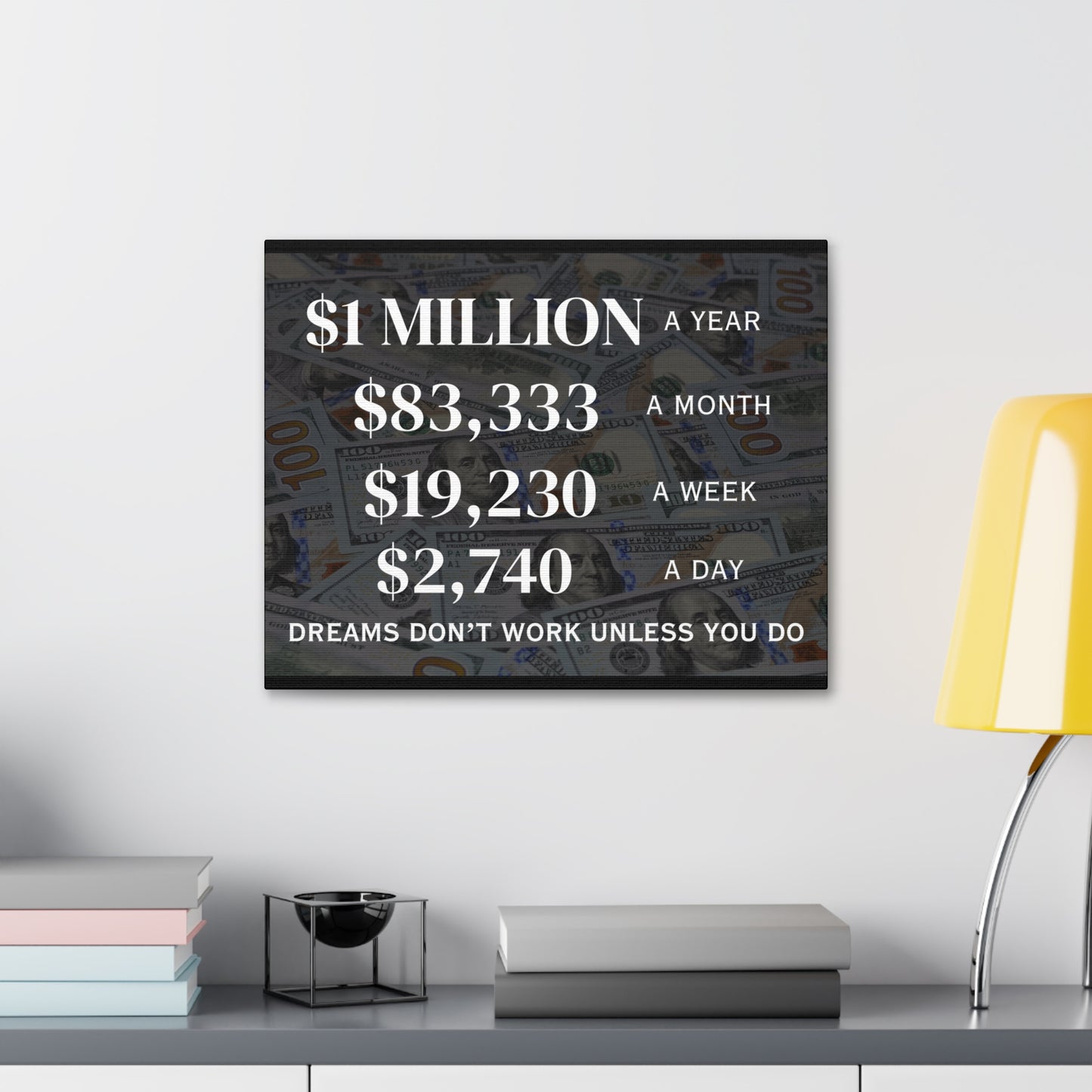 $1 Million Dollars A Year Wall Canvas