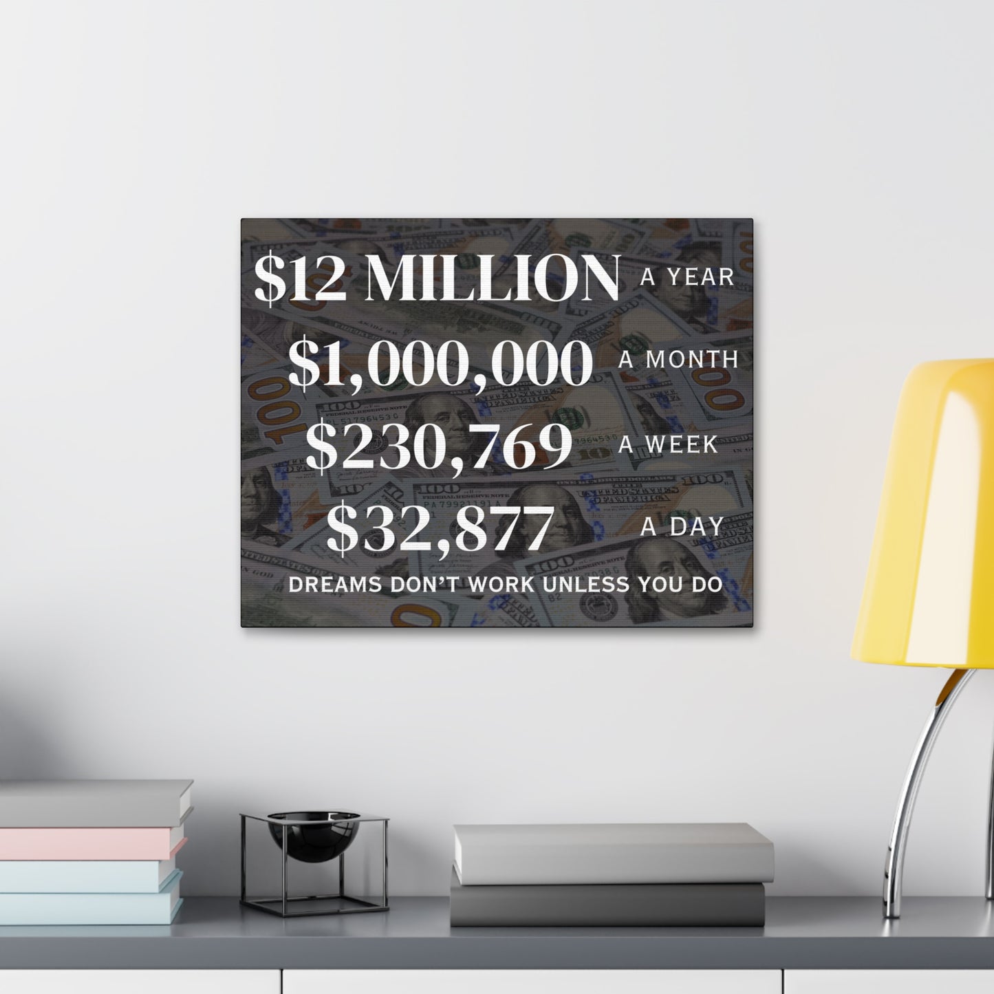 $12 Million A Year Wall Canvas