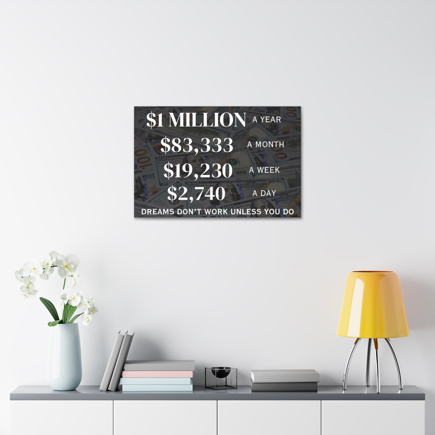 $1 Million Dollars A Year Wall Canvas
