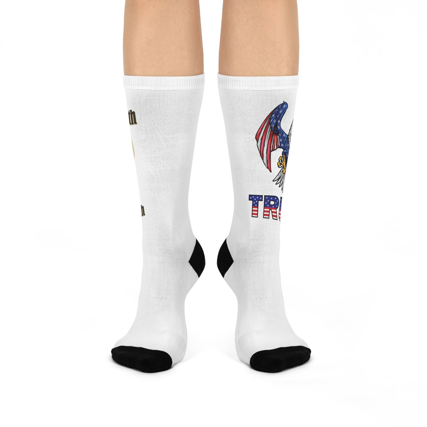 Patriot Crew Socks – A Bold Tribute to TRUMP - White