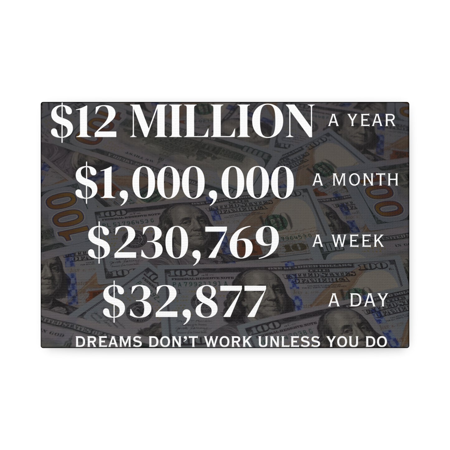 $12 Million A Year Wall Canvas