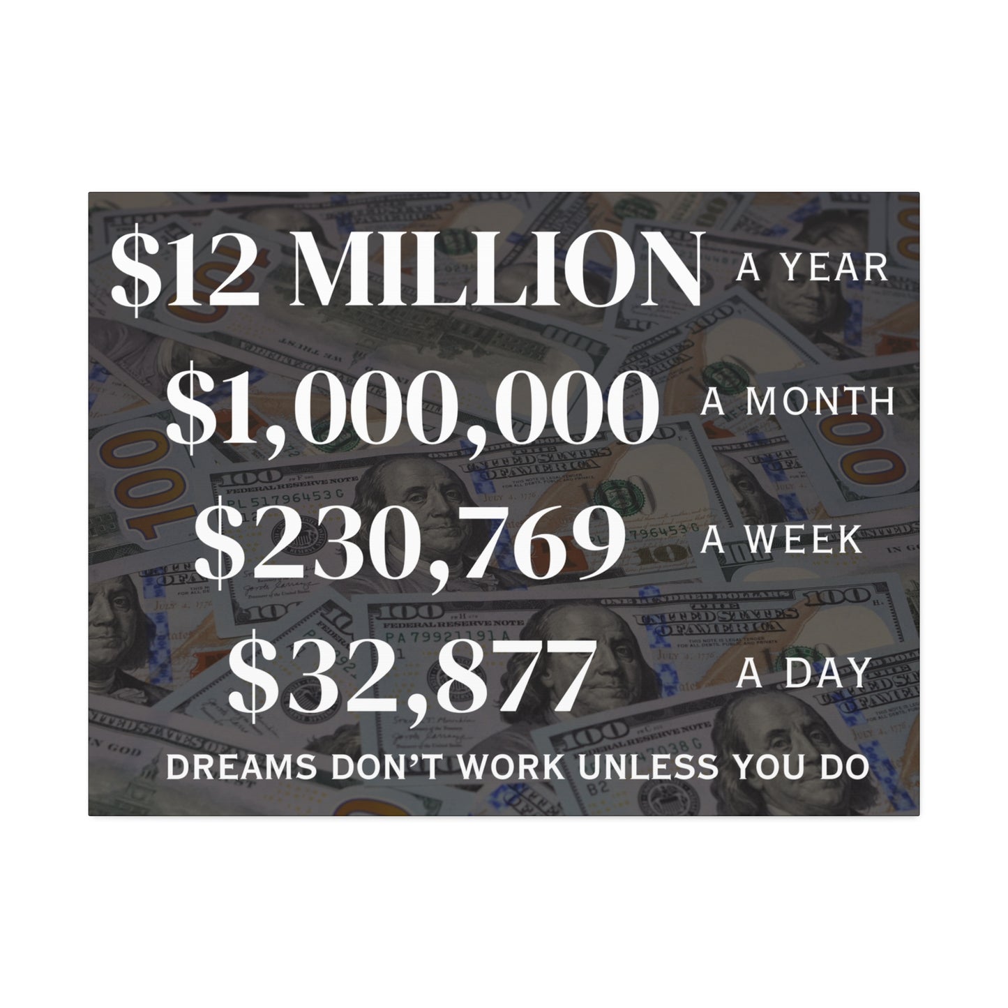 $12 Million A Year Wall Canvas