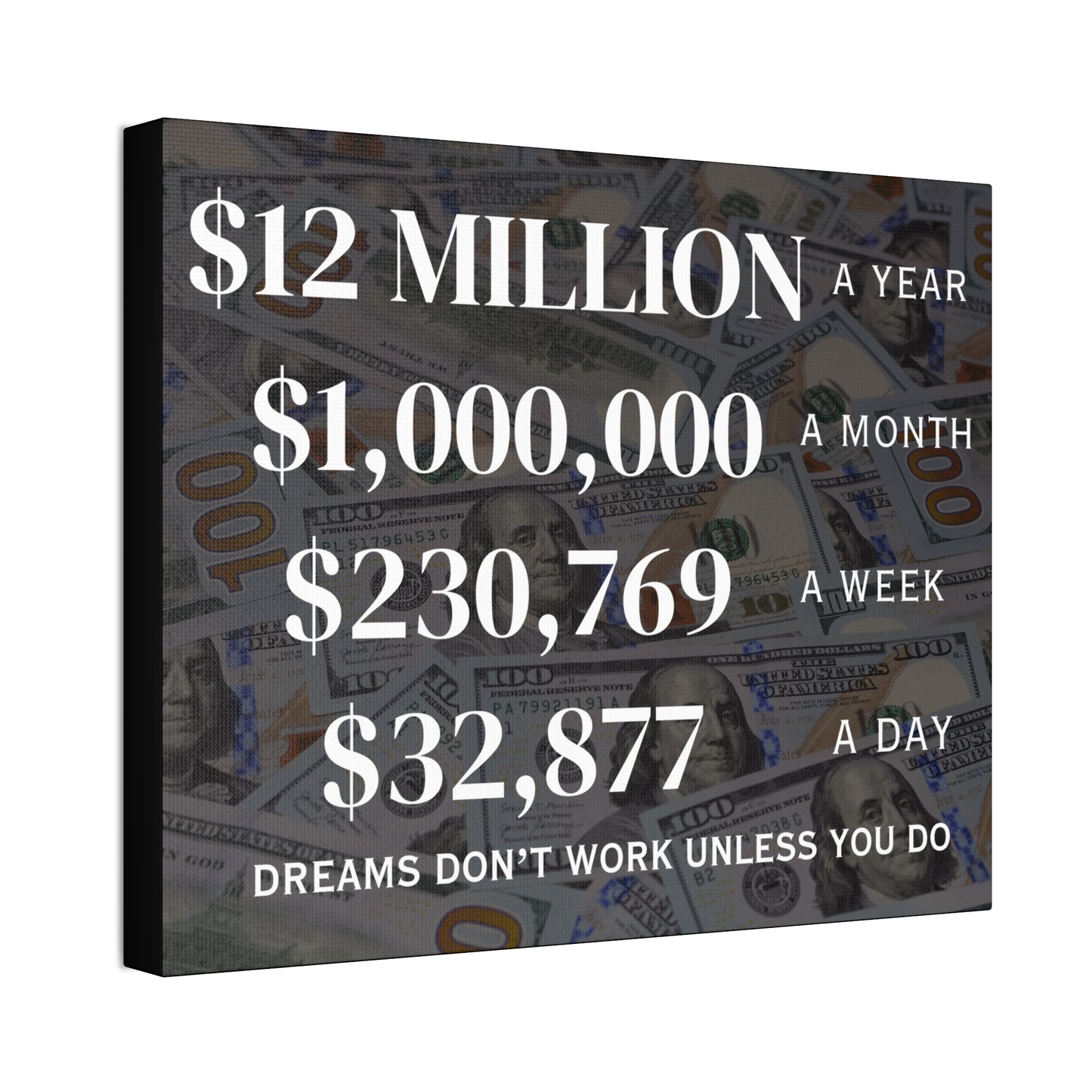 $12 Million A Year Wall Canvas